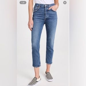 Brand New AGOLDE Riley Straight Leg Crop Size 27 in Silence